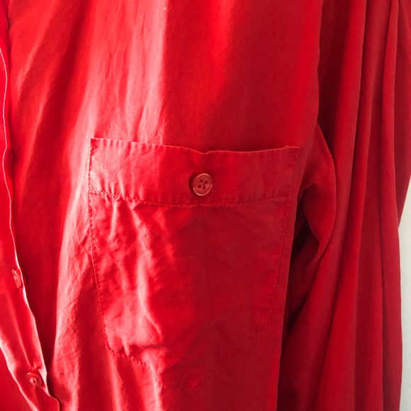 SILK RED blouse 1980’s - Picture 4 of 6